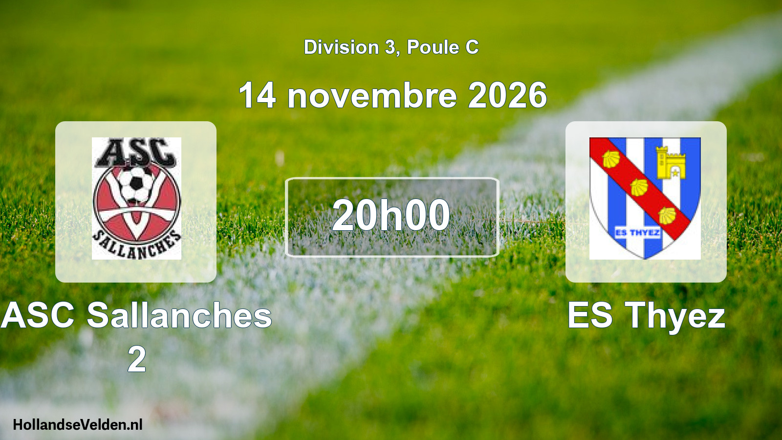 Match programmé: ASC Sallanches 2 - ES Thyez (14 novembre 2026)