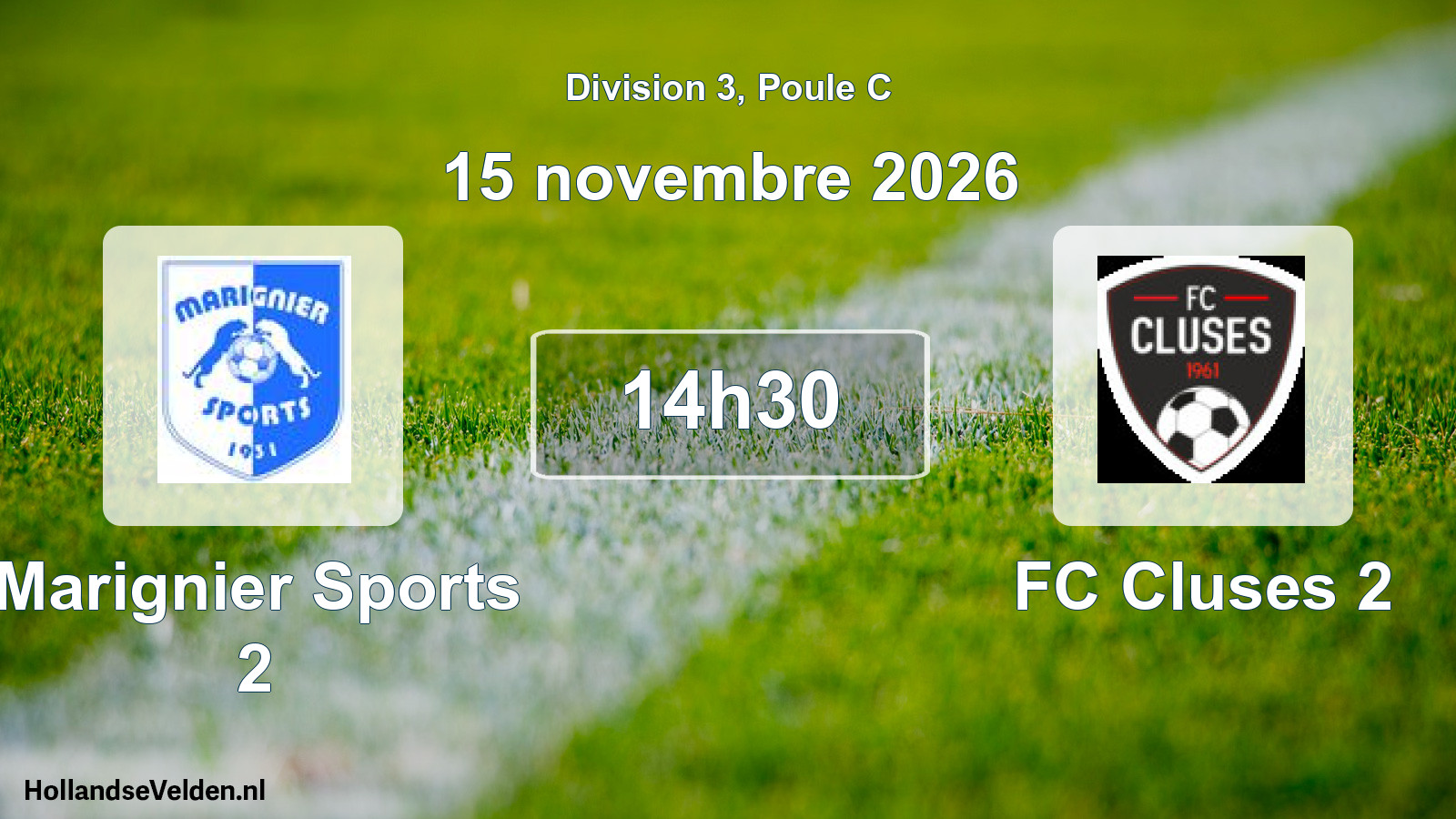 Match programmé: Marignier Sports 2 - FC Cluses 2 (15 novembre 2026)