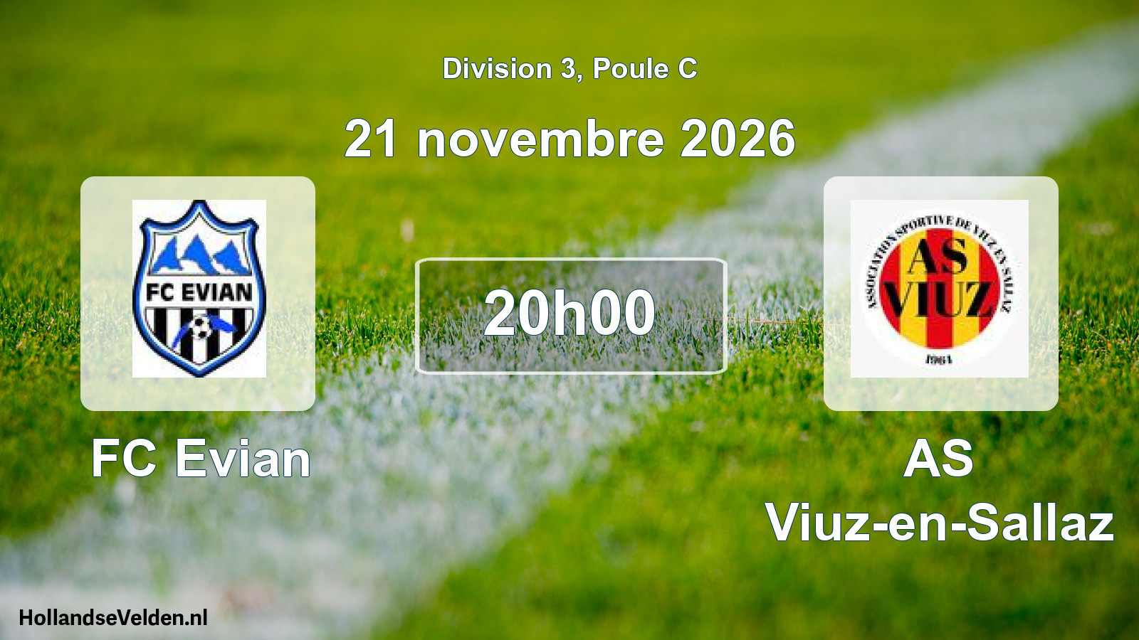 Match programmé: FC Evian - AS Viuz-en-Sallaz (21 novembre 2026)