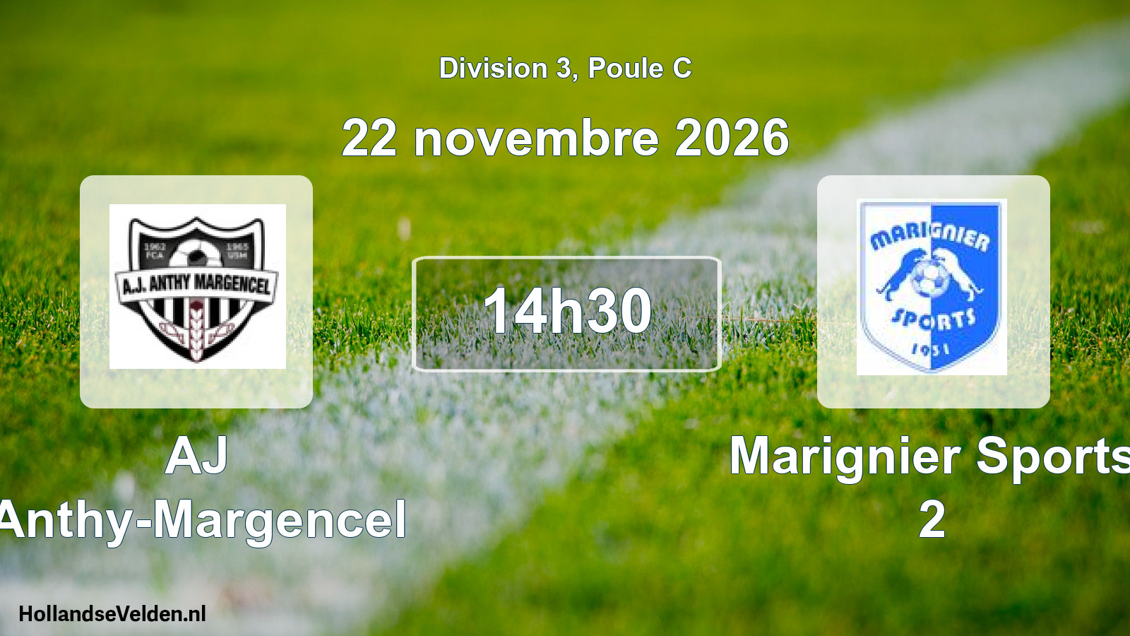 Match programmé: AJ Anthy-Margencel - Marignier Sports 2 (22 novembre 2026)