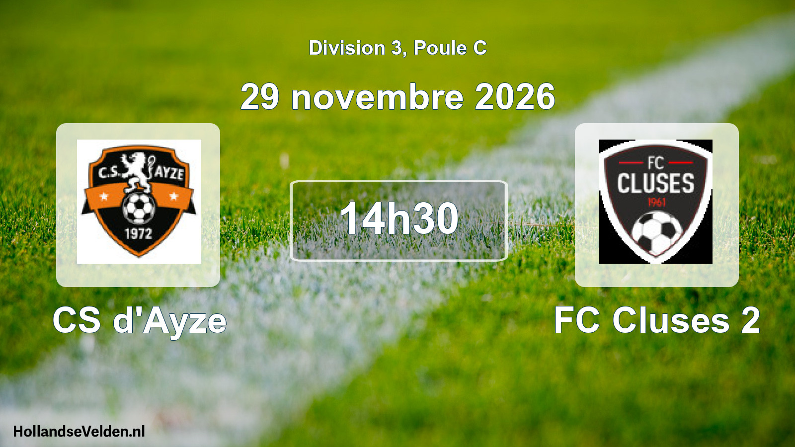Match programmé: CS d'Ayze - FC Cluses 2 (29 novembre 2026)