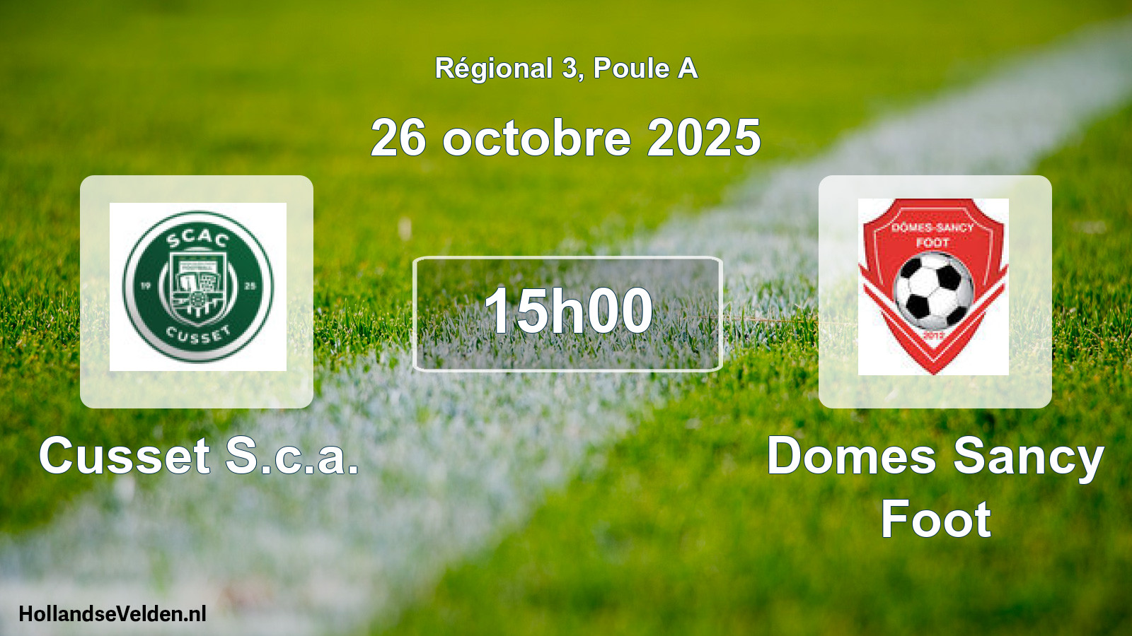 Geplande wedstrijd: Cusset S.c.a. - Domes Sancy Foot (26 octobre 2025)
