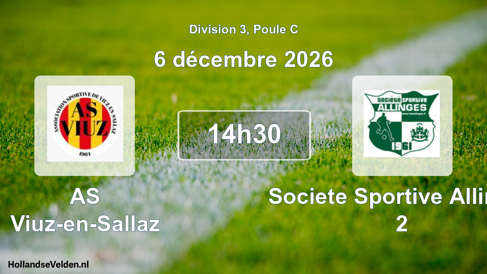 Match programmé: AS Viuz-en-Sallaz - Societe Sportive Allinges 2 (6 décembre 2026)