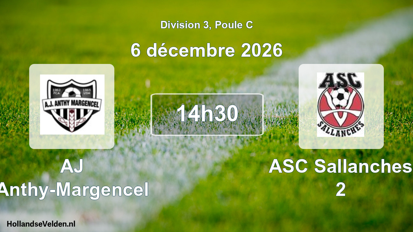 Match programmé: AJ Anthy-Margencel - ASC Sallanches 2 (6 décembre 2026)