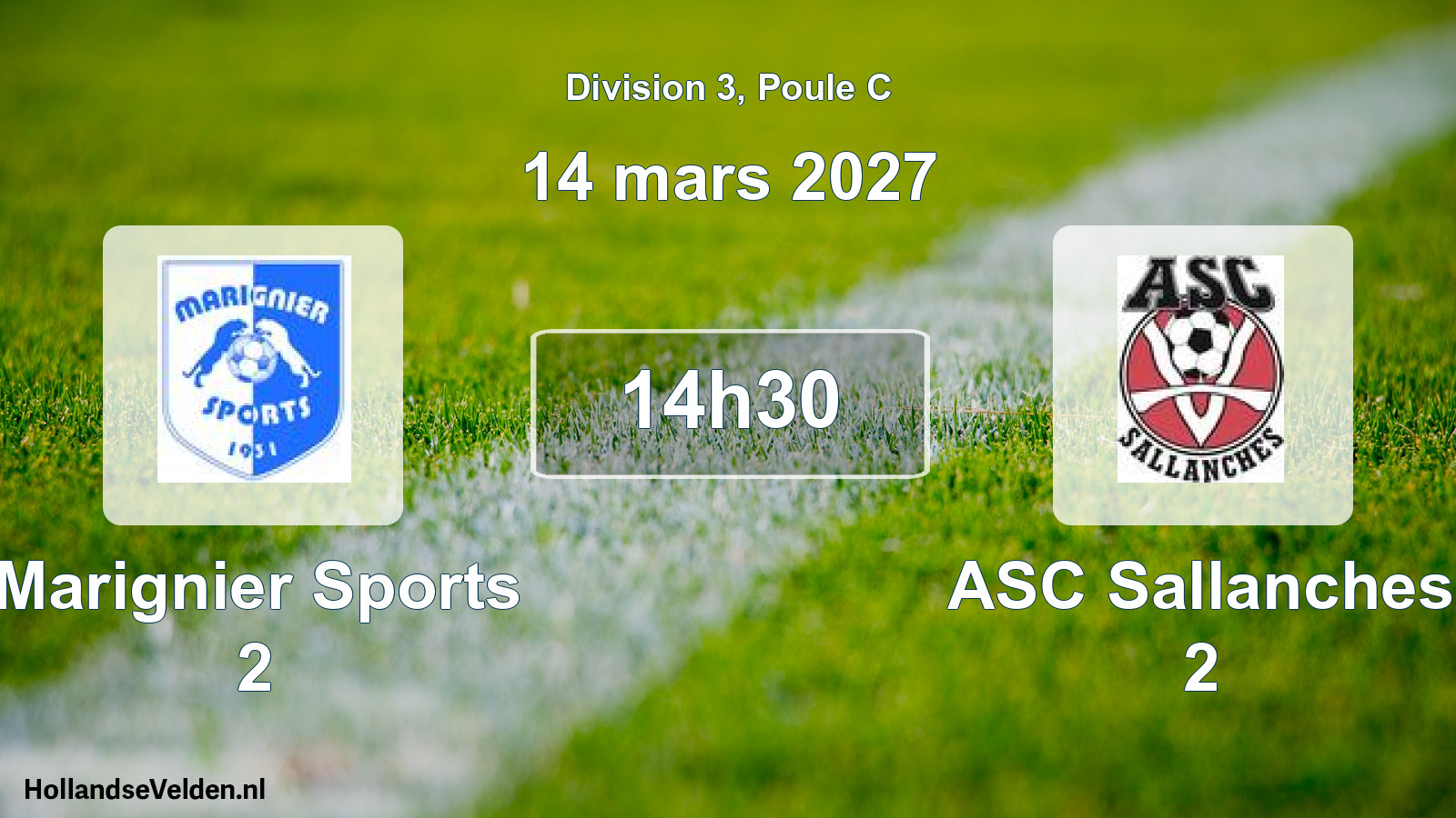 Match programmé: Marignier Sports 2 - ASC Sallanches 2 (14 mars 2027)