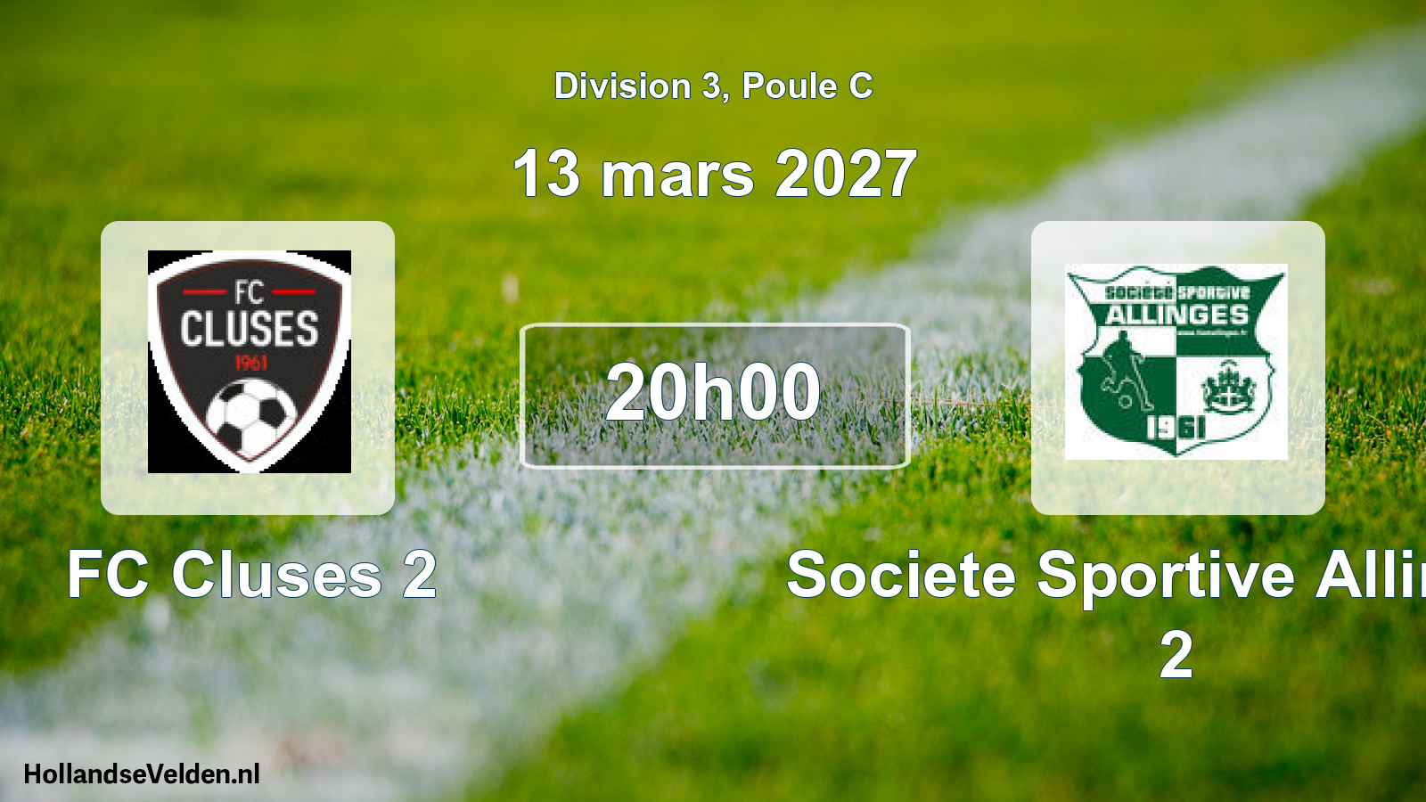 Match programmé: FC Cluses 2 - Societe Sportive Allinges 2 (13 mars 2027)