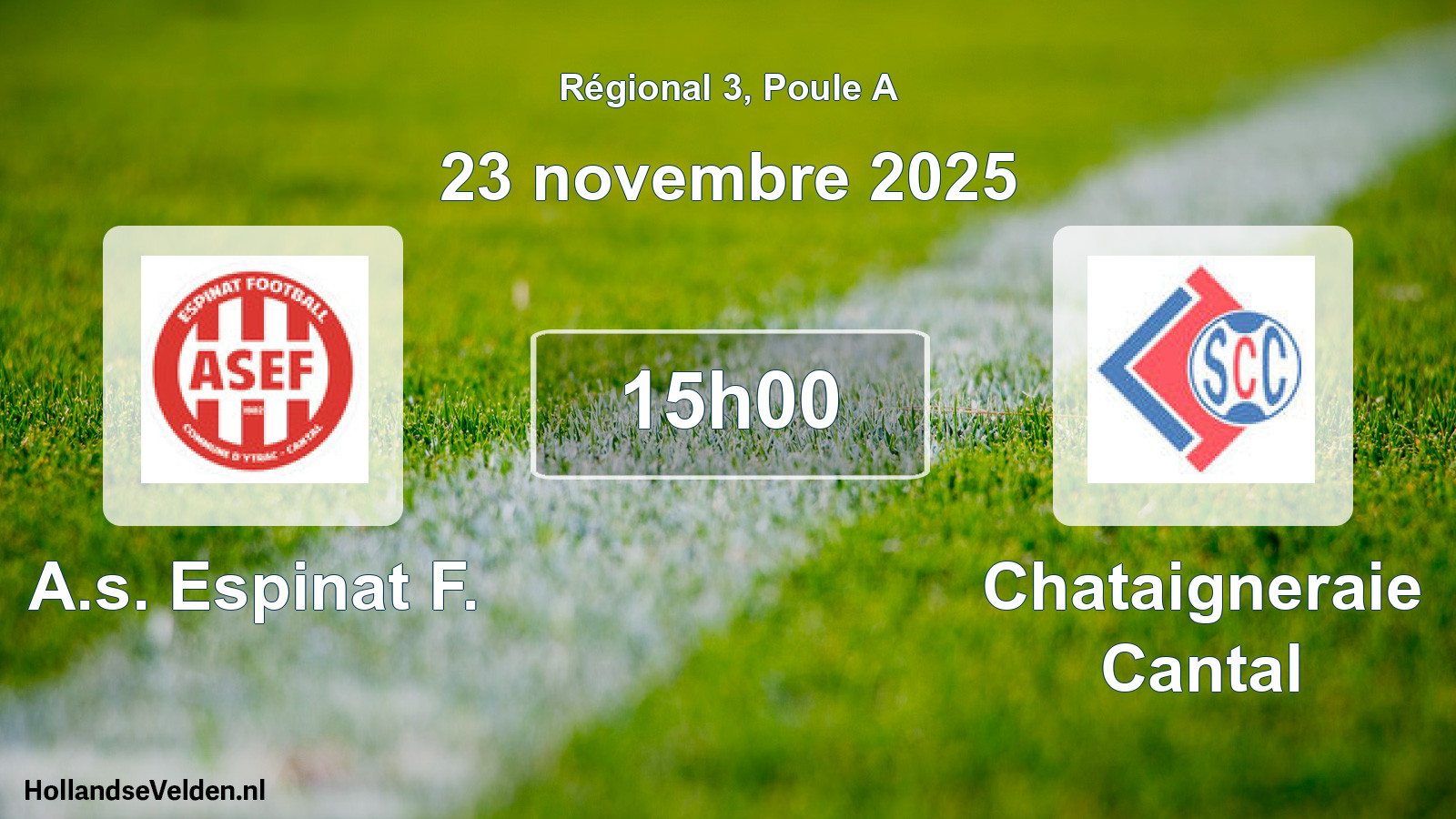 Geplande wedstrijd: A.s. Espinat F. - Chataigneraie Cantal (23 novembre 2025)