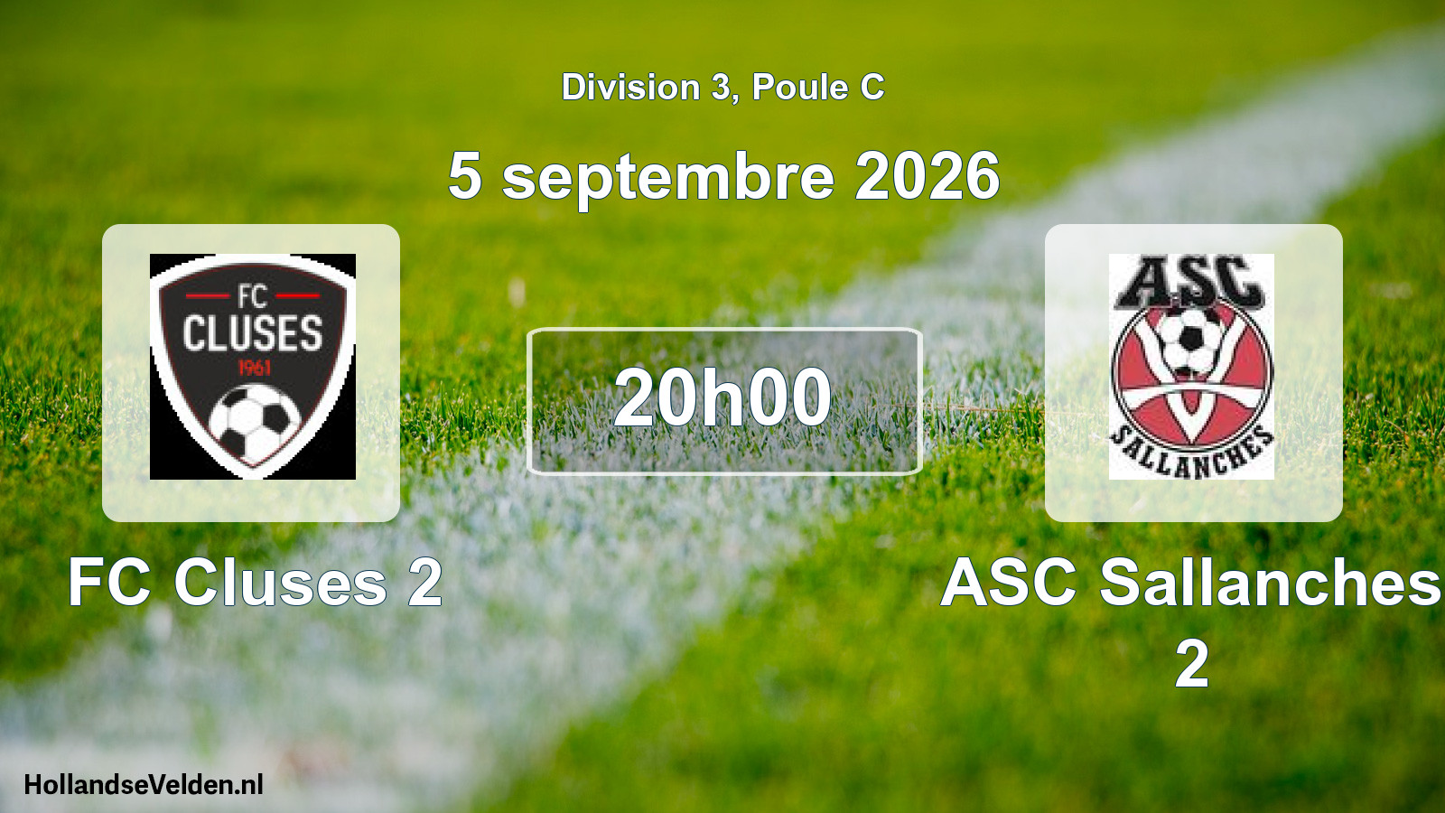 Match programmé: FC Cluses 2 - ASC Sallanches 2 (5 septembre 2026)