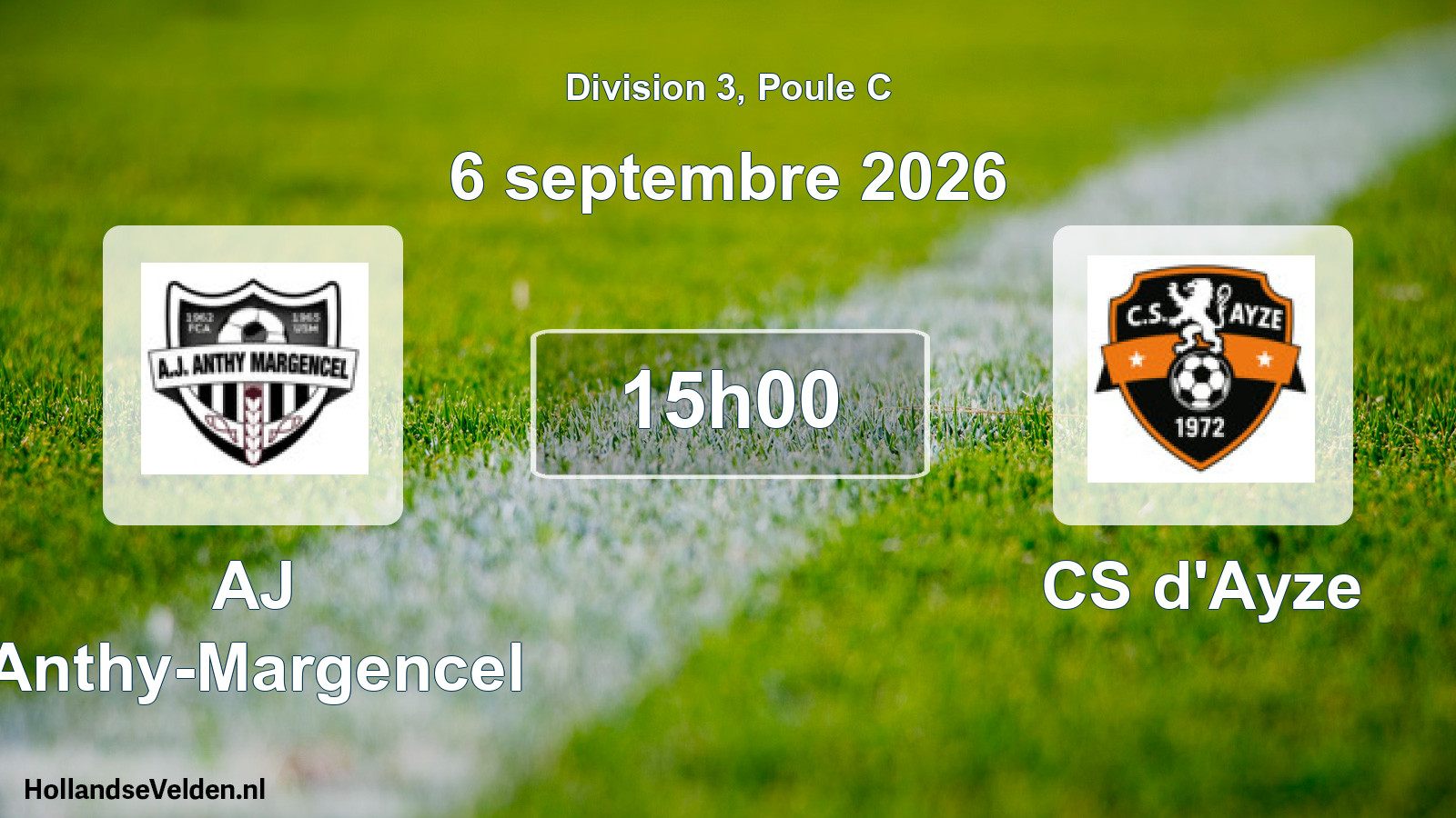 Match programmé: AJ Anthy-Margencel - CS d'Ayze (6 septembre 2026)