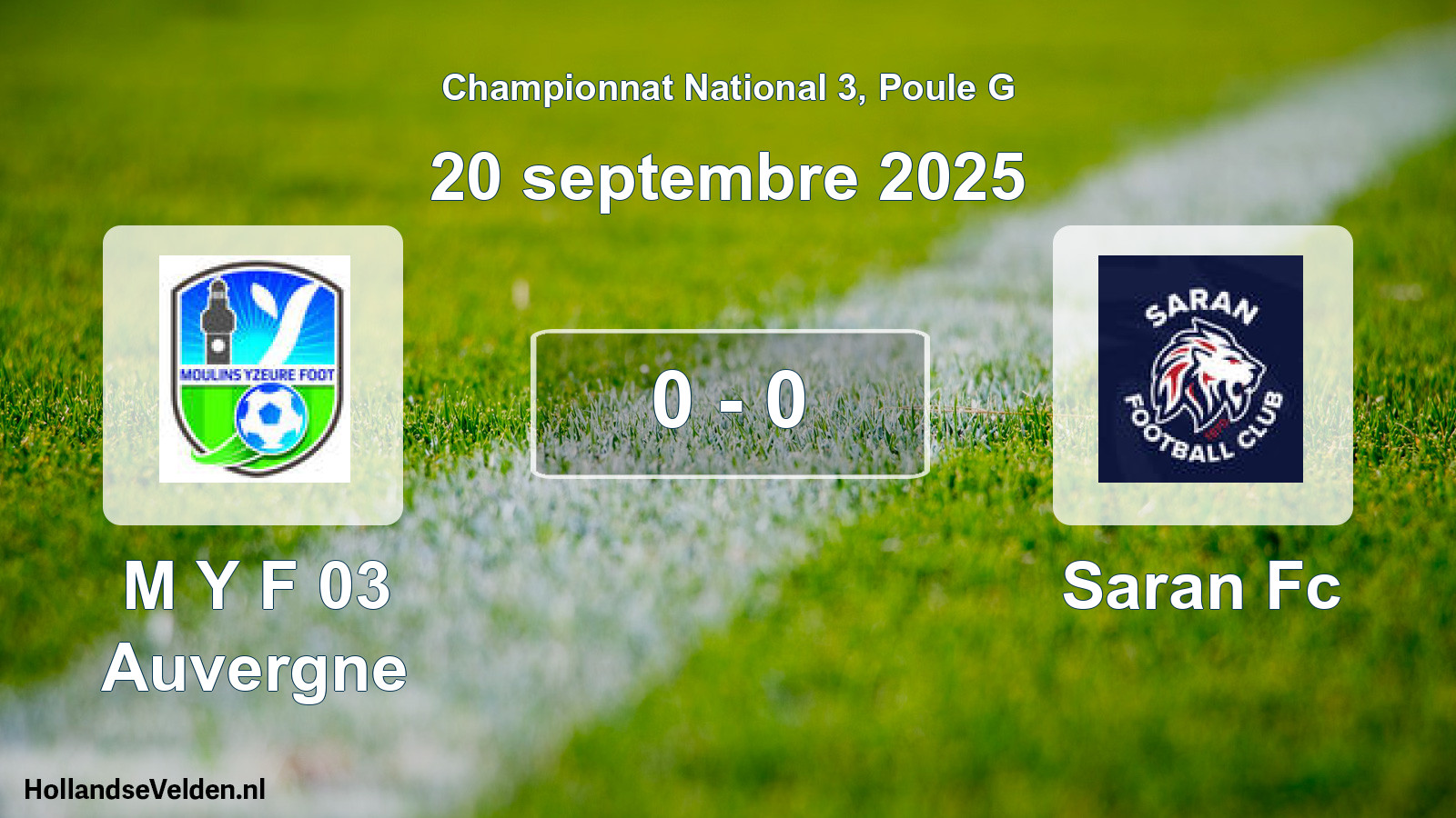 Gespeelde wedstrijd: M Y F 03 Auvergne - Saran Fc 0 - 0 (20 septembre 2025)