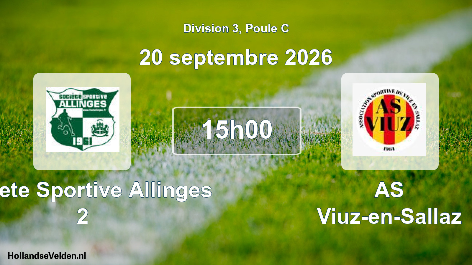 Match programmé: Societe Sportive Allinges 2 - AS Viuz-en-Sallaz (20 septembre 2026)