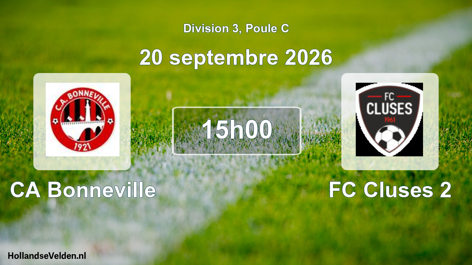 Match programmé: CA Bonneville - FC Cluses 2 (20 septembre 2026)