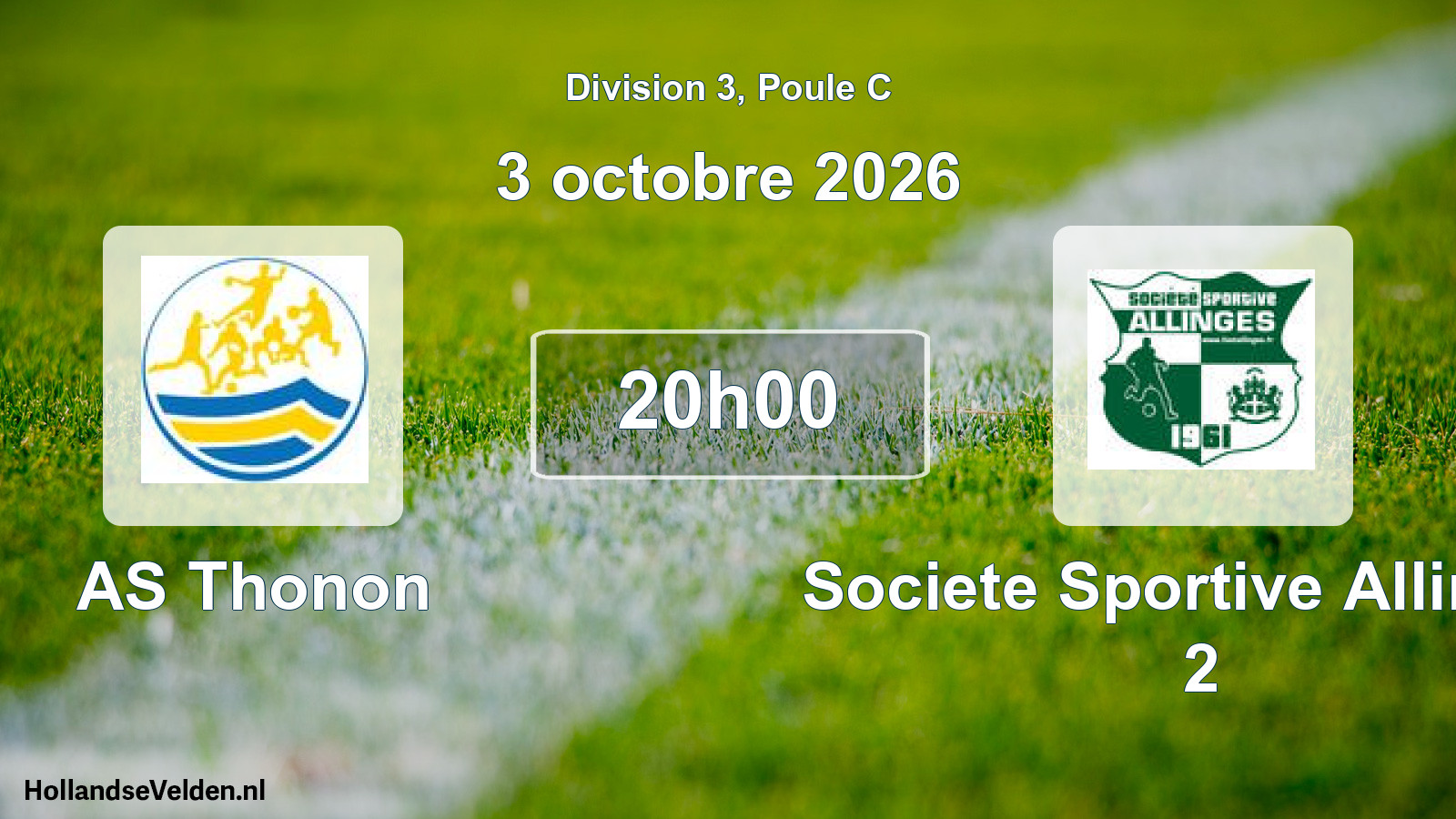 Match programmé: AS Thonon - Societe Sportive Allinges 2 (3 octobre 2026)
