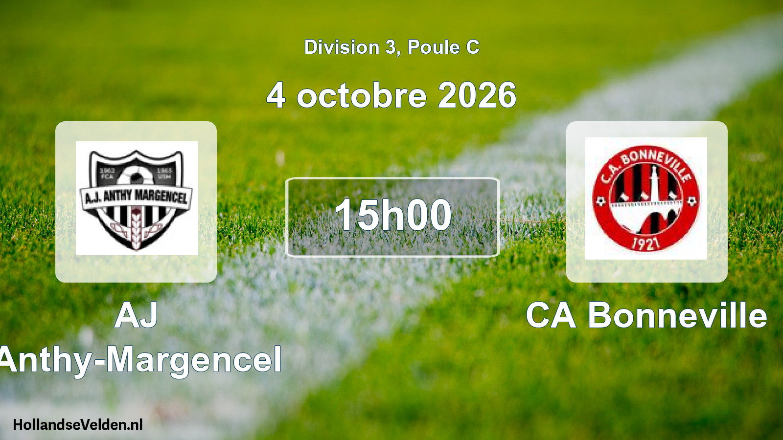 Match programmé: AJ Anthy-Margencel - CA Bonneville (4 octobre 2026)