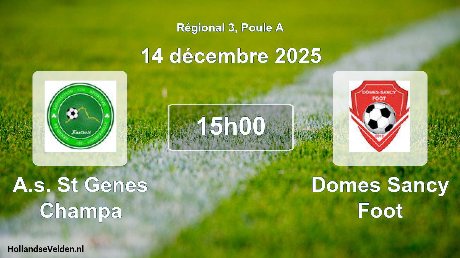 Geplande wedstrijd: A.s. St Genes Champa - Domes Sancy Foot (14 décembre 2025)