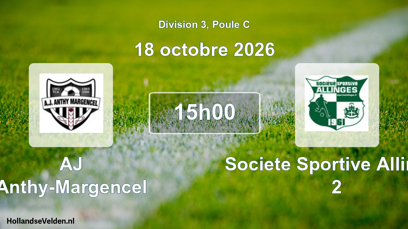 Match programmé: AJ Anthy-Margencel - Societe Sportive Allinges 2 (18 octobre 2026)