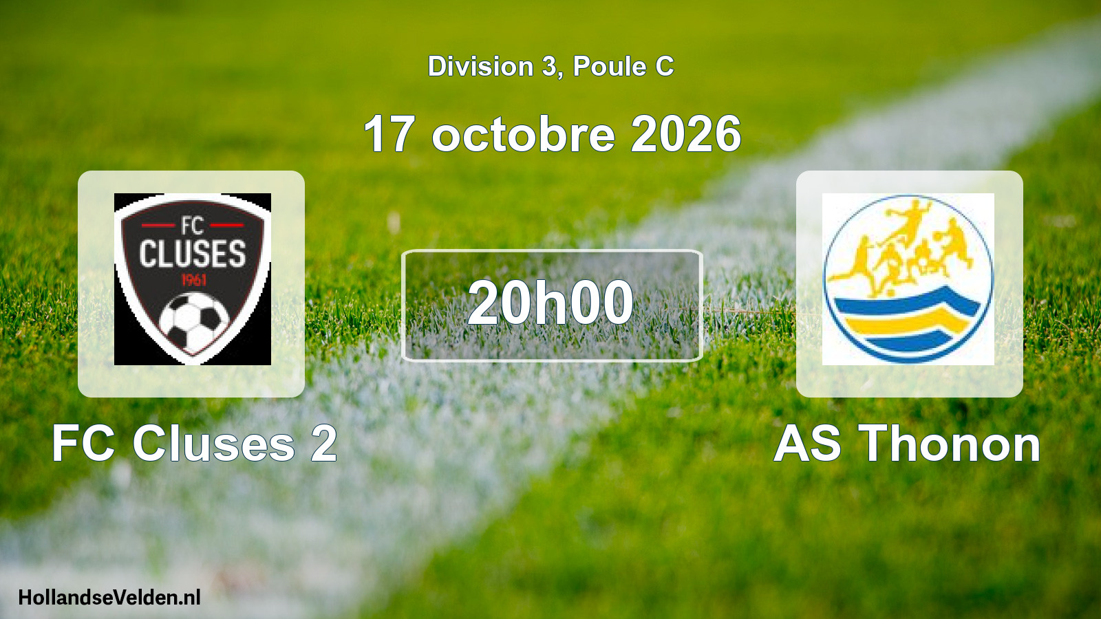 Match programmé: FC Cluses 2 - AS Thonon (17 octobre 2026)