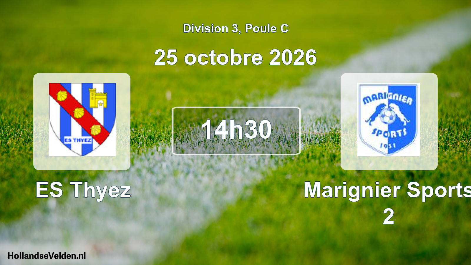 Match programmé: ES Thyez - Marignier Sports 2 (25 octobre 2026)
