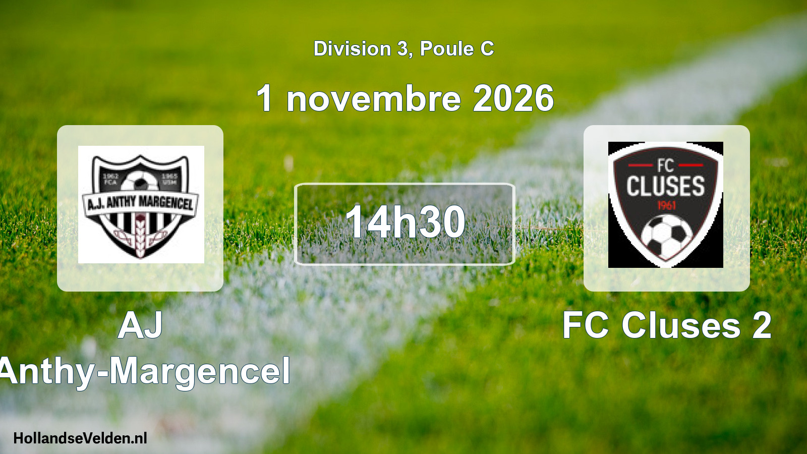 Match programmé: AJ Anthy-Margencel - FC Cluses 2 (1 novembre 2026)