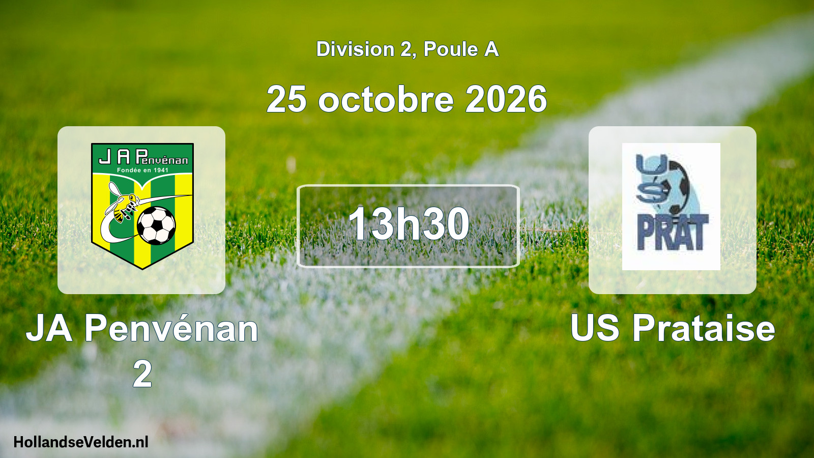 Match programmé: JA Penvénan 2 - US Prataise (25 octobre 2026)