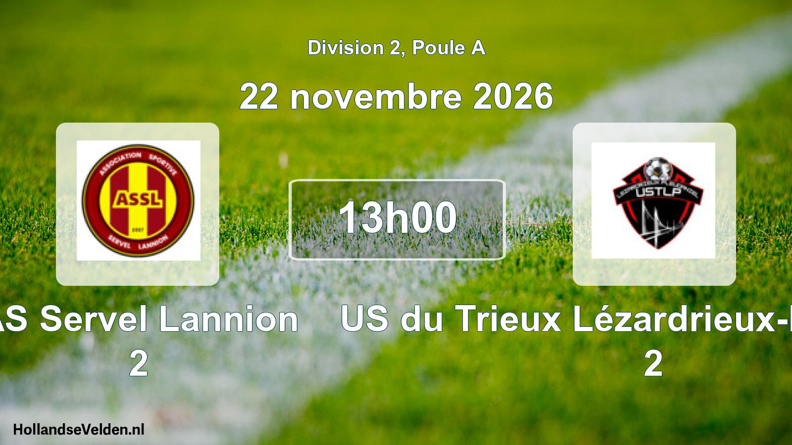 Match programmé: AS Servel Lannion 2 - US du Trieux Lézardrieux-Pleudaniel 2 (22 novembre 2026)