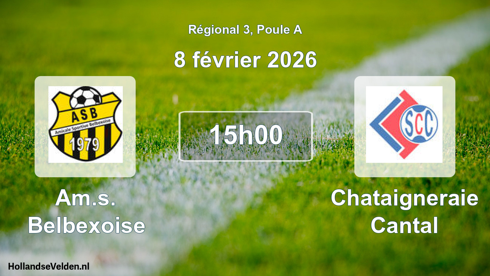 Geplande wedstrijd: Am.s. Belbexoise - Chataigneraie Cantal (8 février 2026)