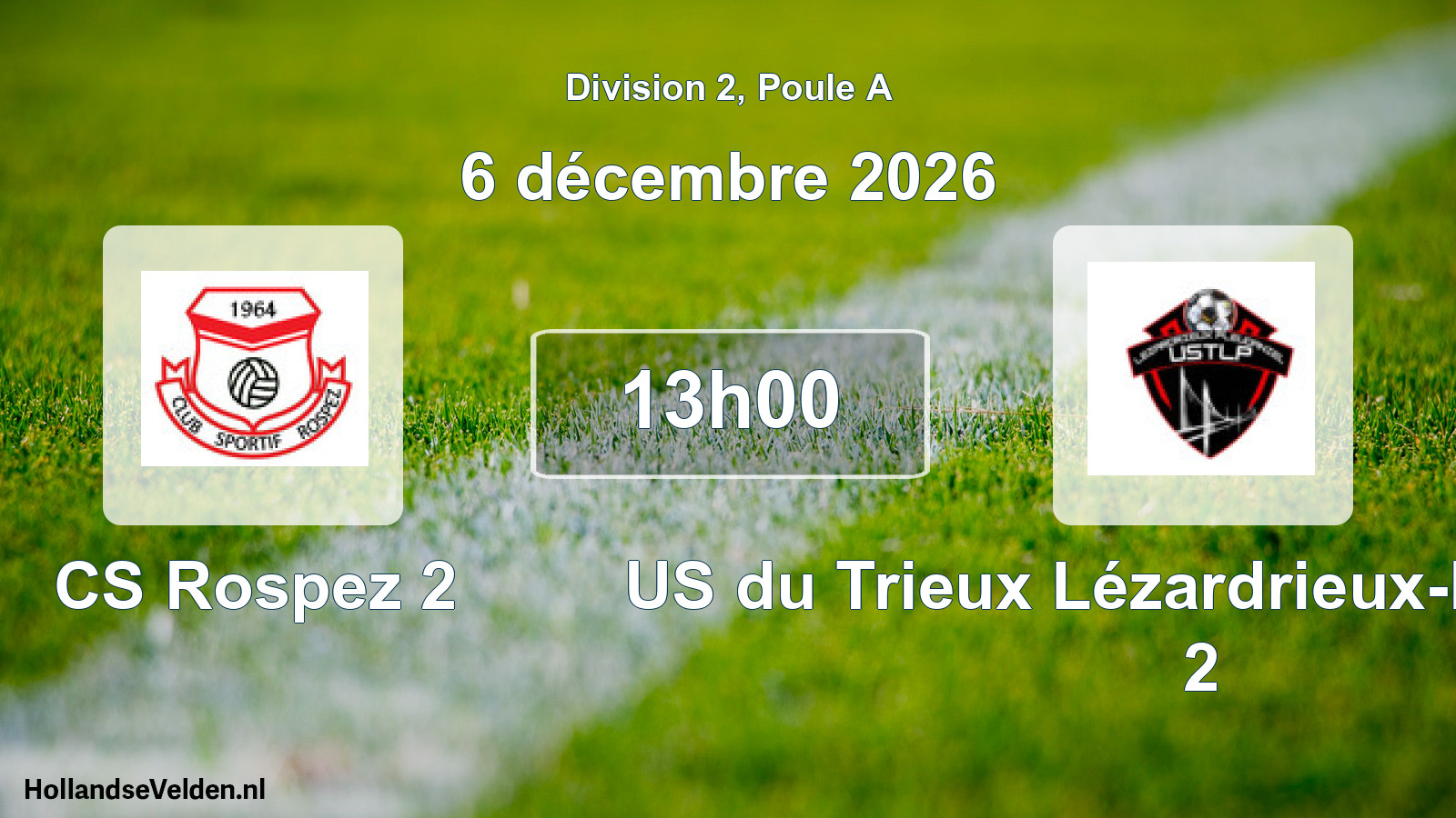 Match programmé: CS Rospez 2 - US du Trieux Lézardrieux-Pleudaniel 2 (6 décembre 2026)