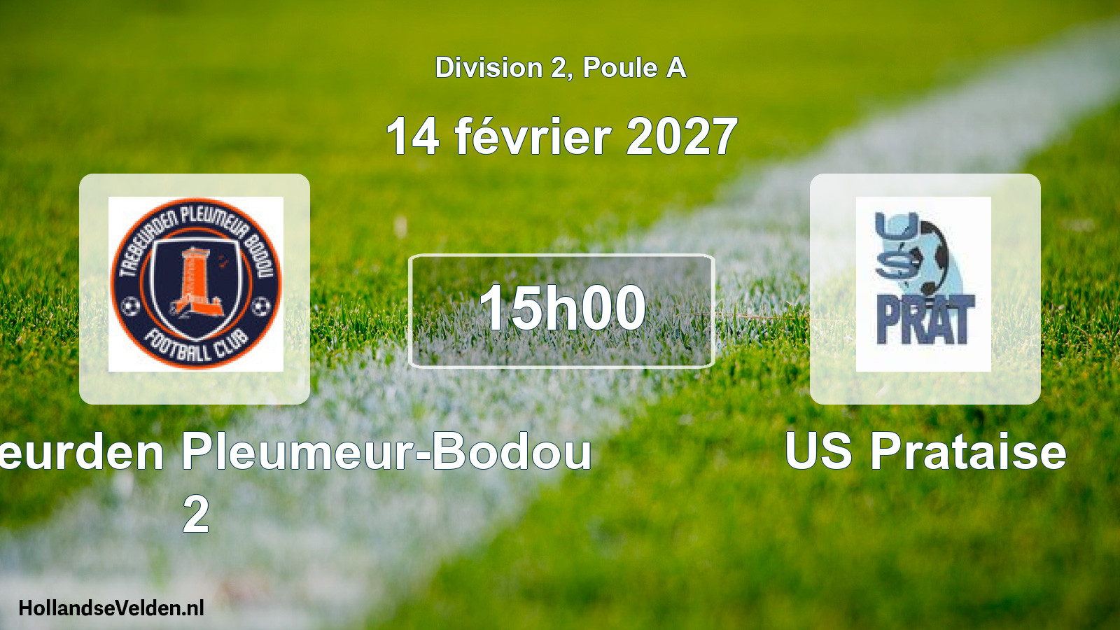 Match programmé: FC Trébeurden Pleumeur-Bodou 2 - US Prataise (14 février 2027)