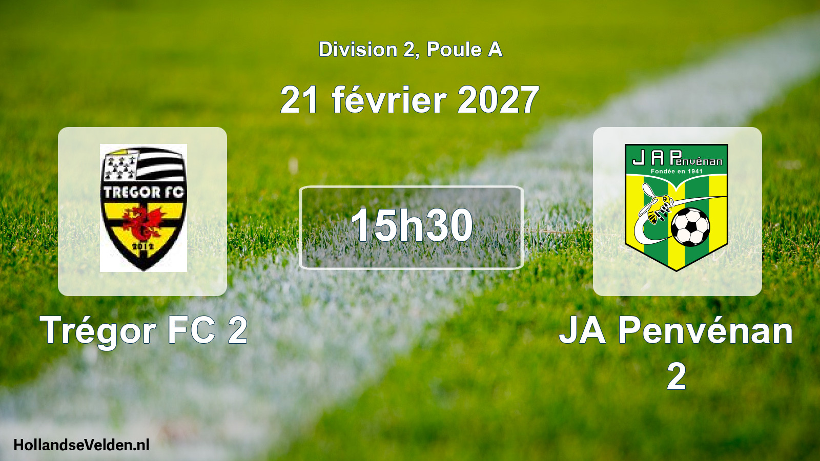 Match programmé: Trégor FC 2 - JA Penvénan 2 (21 février 2027)