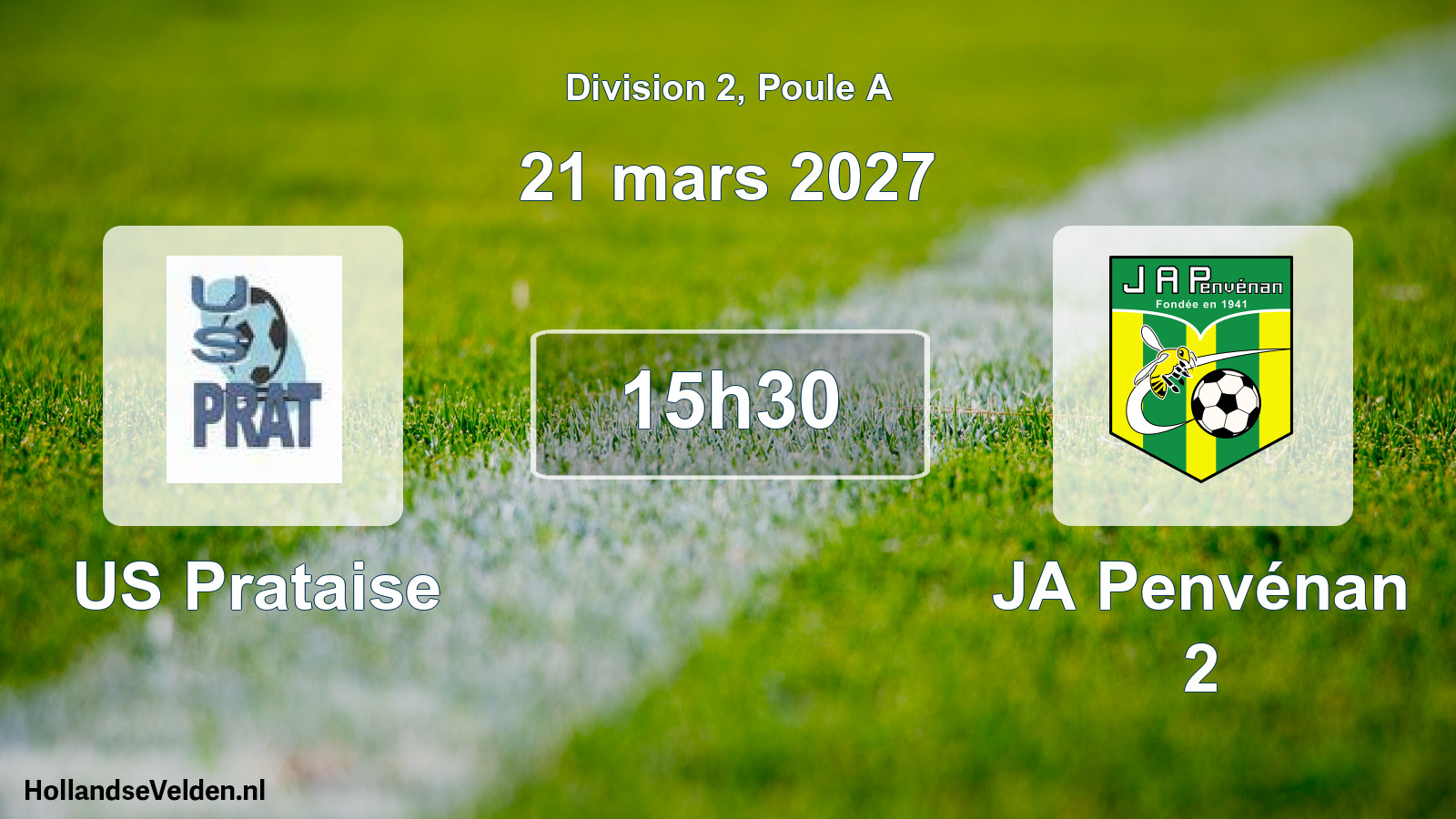 Match programmé: US Prataise - JA Penvénan 2 (21 mars 2027)