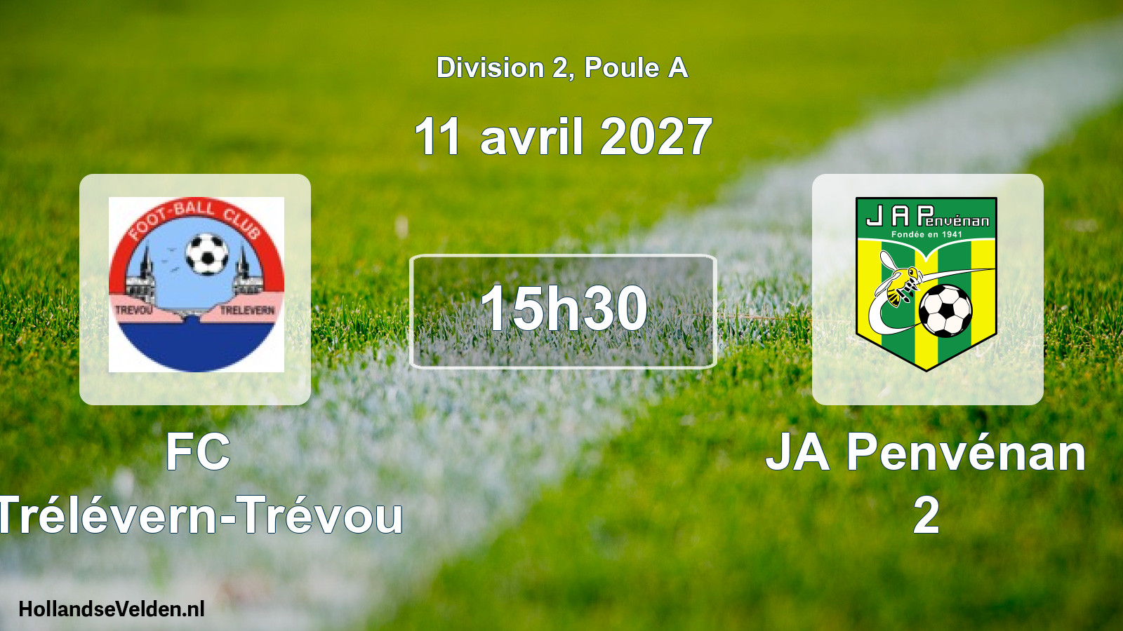 Match programmé: FC Trélévern-Trévou - JA Penvénan 2 (11 avril 2027)