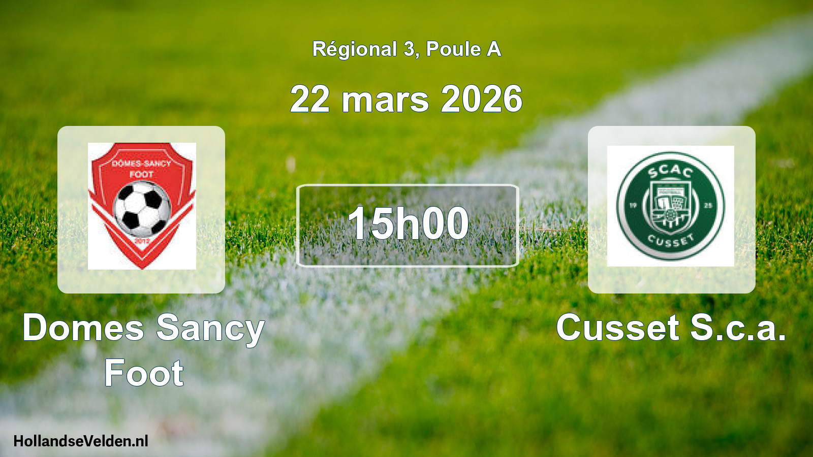Geplande wedstrijd: Domes Sancy Foot - Cusset S.c.a. (22 mars 2026)