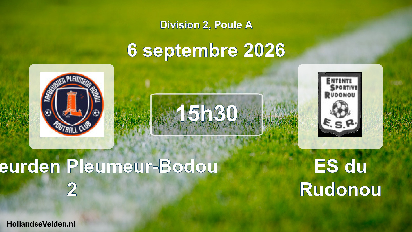 Match programmé: FC Trébeurden Pleumeur-Bodou 2 - ES du Rudonou (6 septembre 2026)