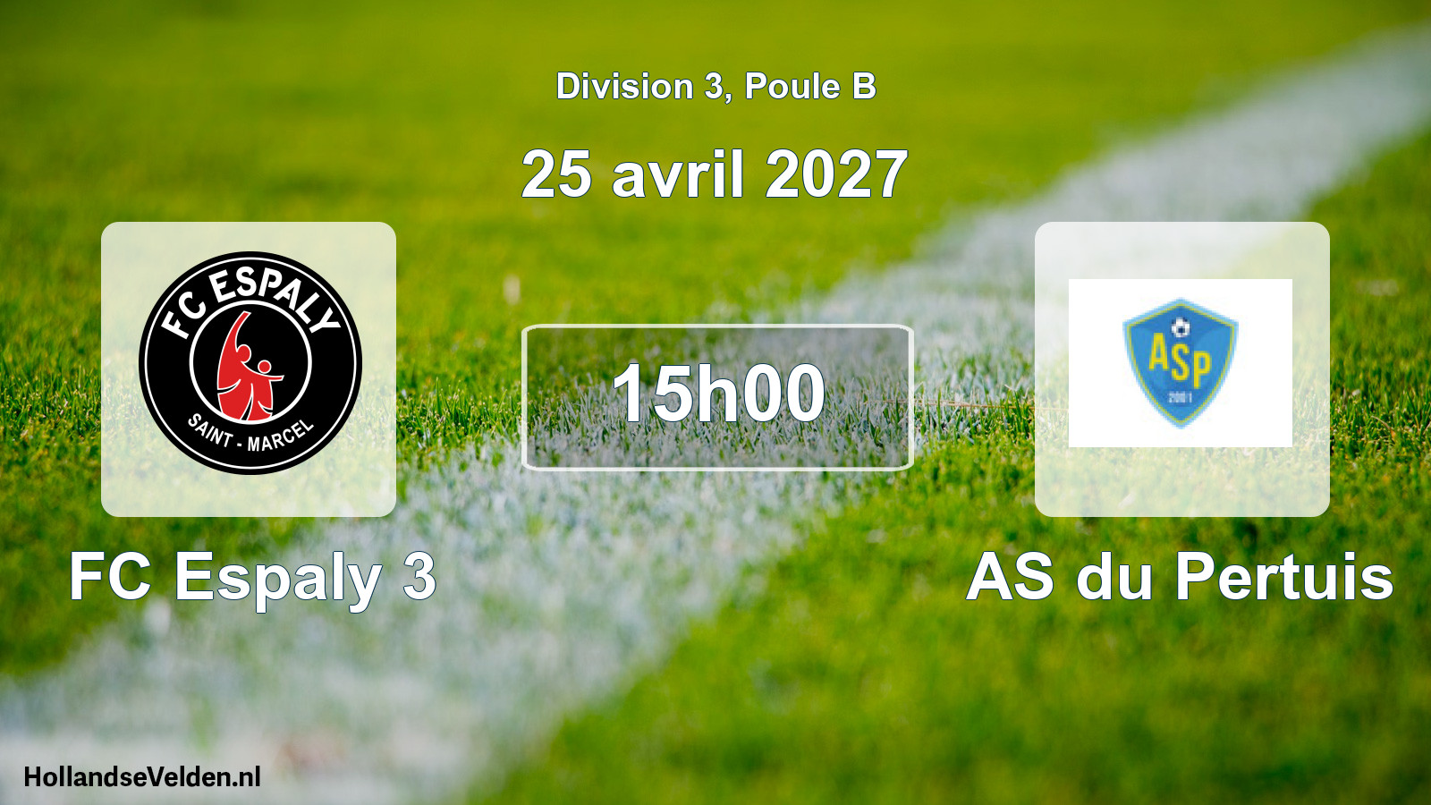 Match programmé: FC Espaly 3 - AS du Pertuis (25 avril 2027)