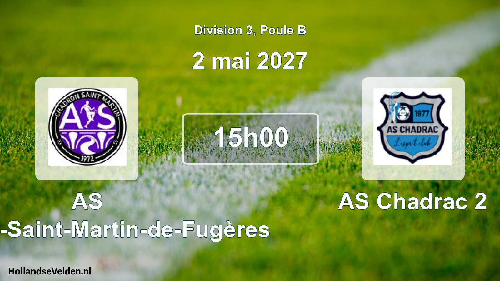 Scheduled Match: AS Chadron-Saint-Martin-de-Fugères - AS Chadrac 2 (2 May 2027)