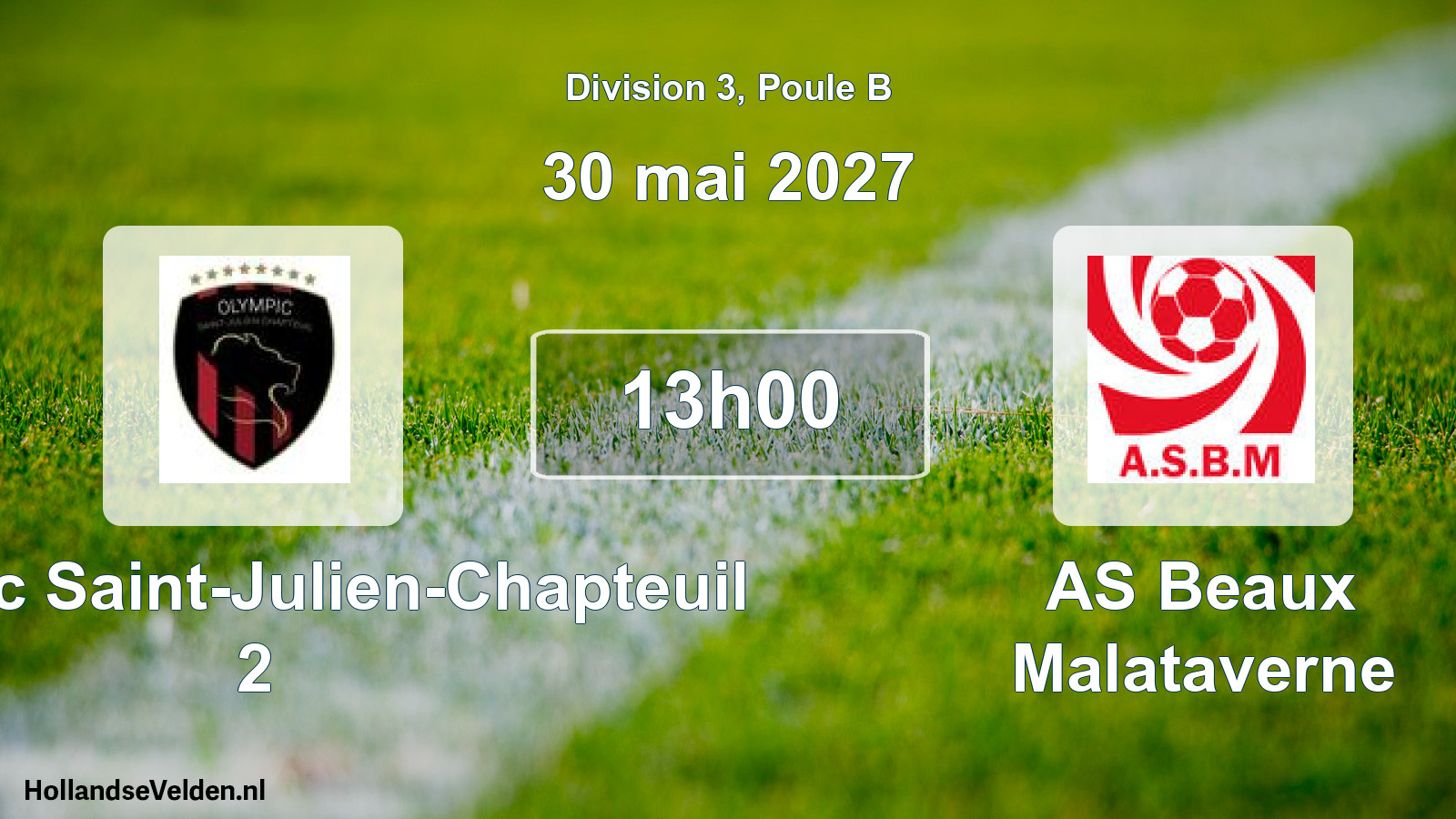 Scheduled Match: Olympic Saint-Julien-Chapteuil 2 - AS Beaux Malataverne (30 May 2027)
