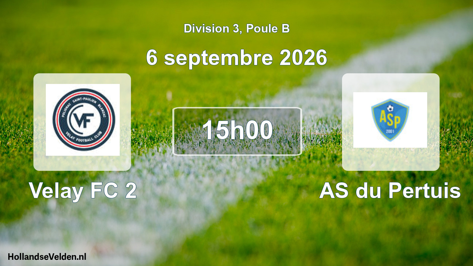 Match programmé: Velay FC 2 - AS du Pertuis (6 septembre 2026)