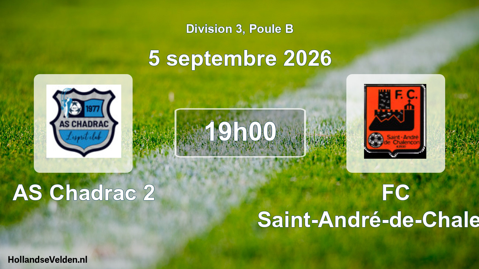 Match programmé: AS Chadrac 2 - FC Saint-André-de-Chalencon (5 septembre 2026)