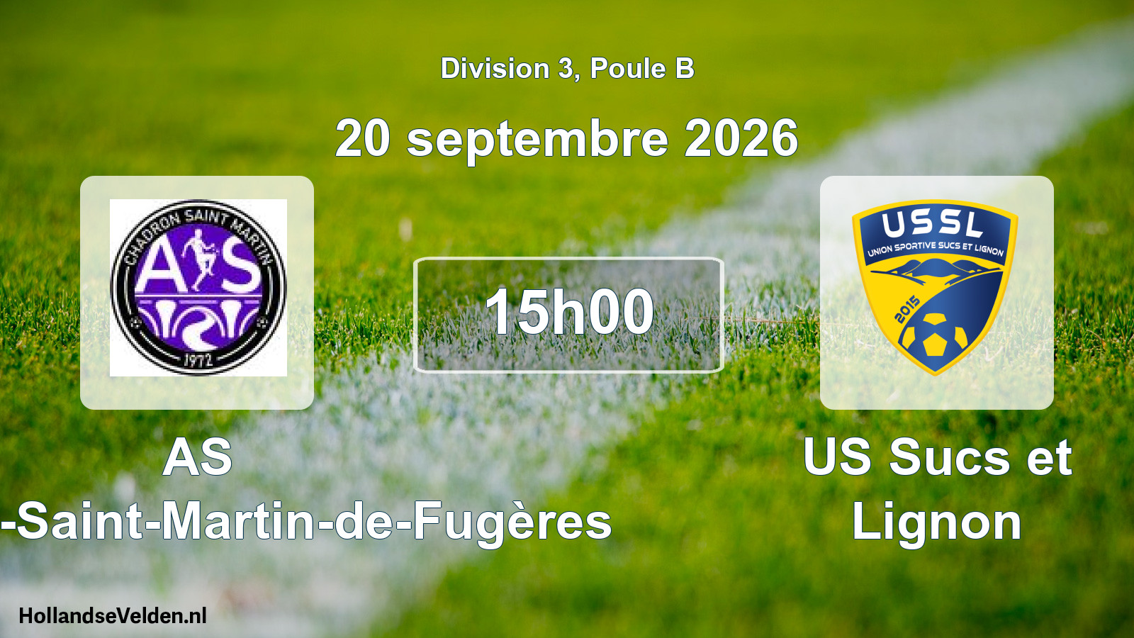 Scheduled Match: AS Chadron-Saint-Martin-de-Fugères - US Sucs et Lignon 3 (20 September 2026)