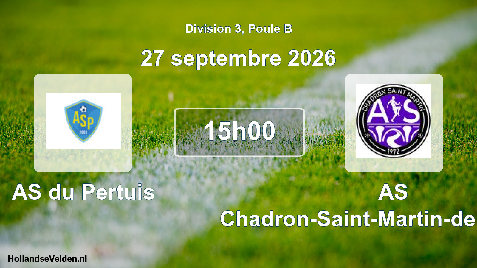 Scheduled Match: AS du Pertuis - AS Chadron-Saint-Martin-de-Fugères (27 September 2026)