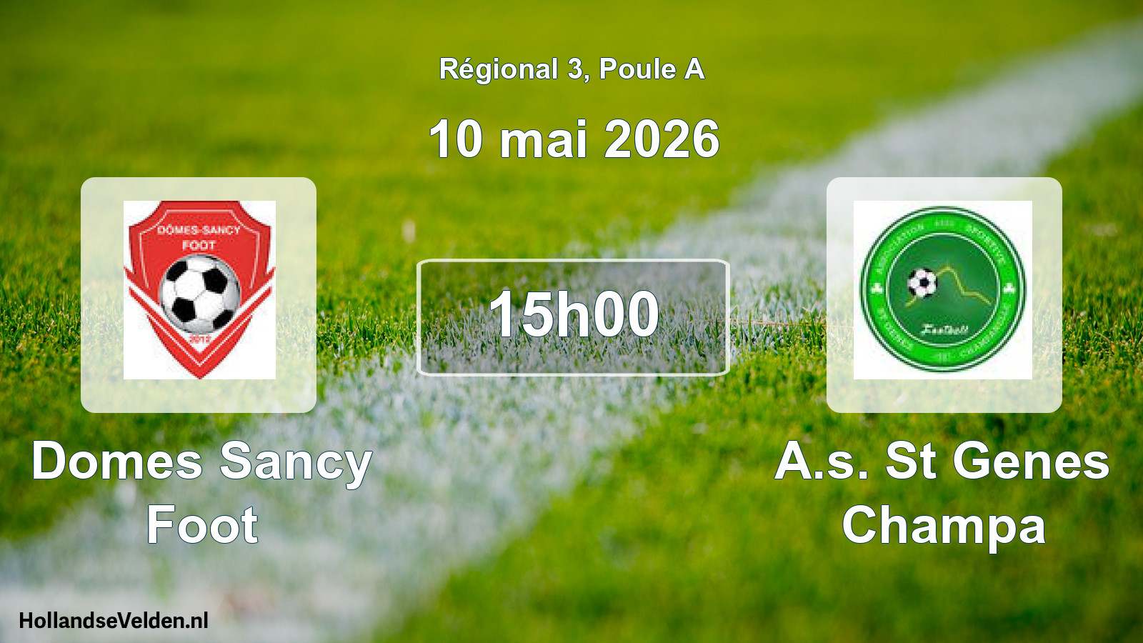 Scheduled Match: Domes Sancy Foot - A.s. St Genes Champa (10 May 2026)