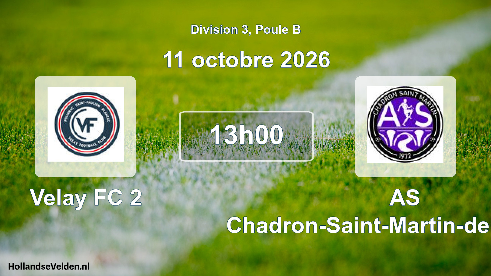 Scheduled Match: Velay FC 2 - AS Chadron-Saint-Martin-de-Fugères (11 October 2026)
