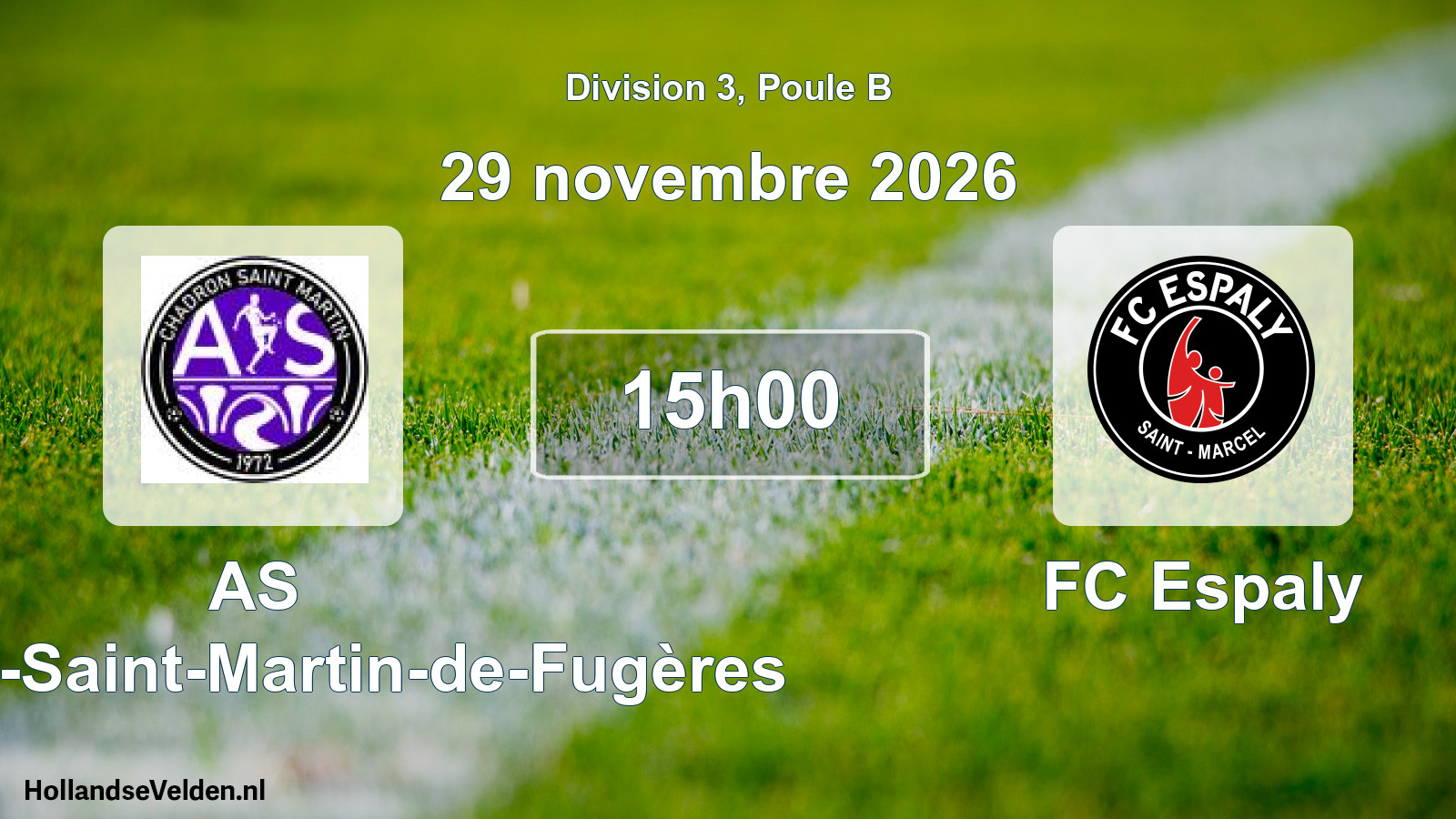 Scheduled Match: AS Chadron-Saint-Martin-de-Fugères - FC Espaly 3 (29 November 2026)