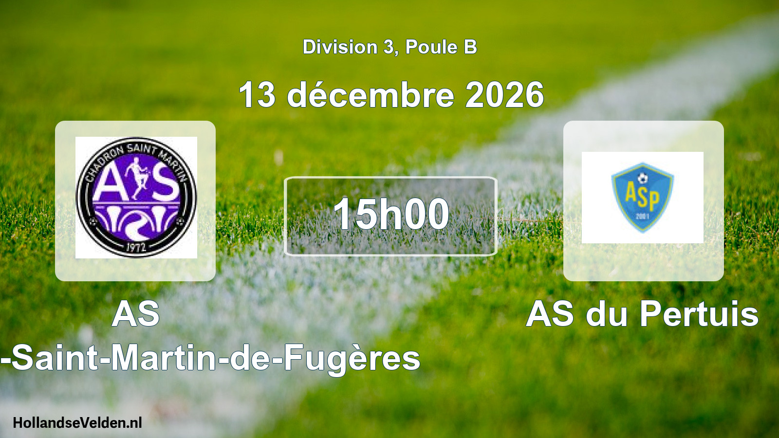 Scheduled Match: AS Chadron-Saint-Martin-de-Fugères - AS du Pertuis (13 December 2026)