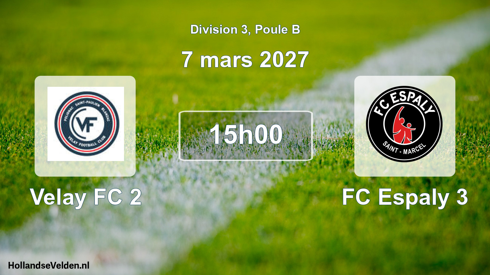 Match programmé: Velay FC 2 - FC Espaly 3 (7 mars 2027)
