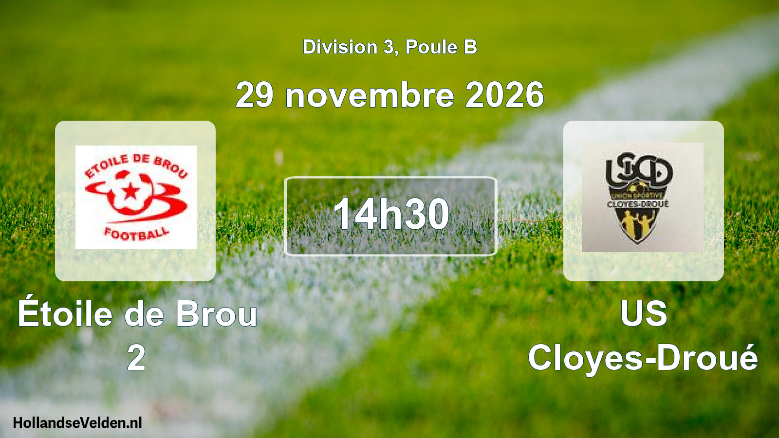Match programmé: Étoile de Brou 2 - US Cloyes-Droué (29 novembre 2026)