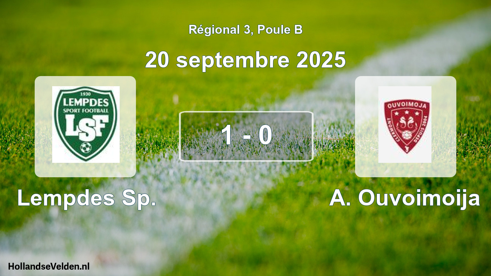 Gespeelde wedstrijd: Lempdes Sp. - A. Ouvoimoija 1 - 0 (20 septembre 2025)