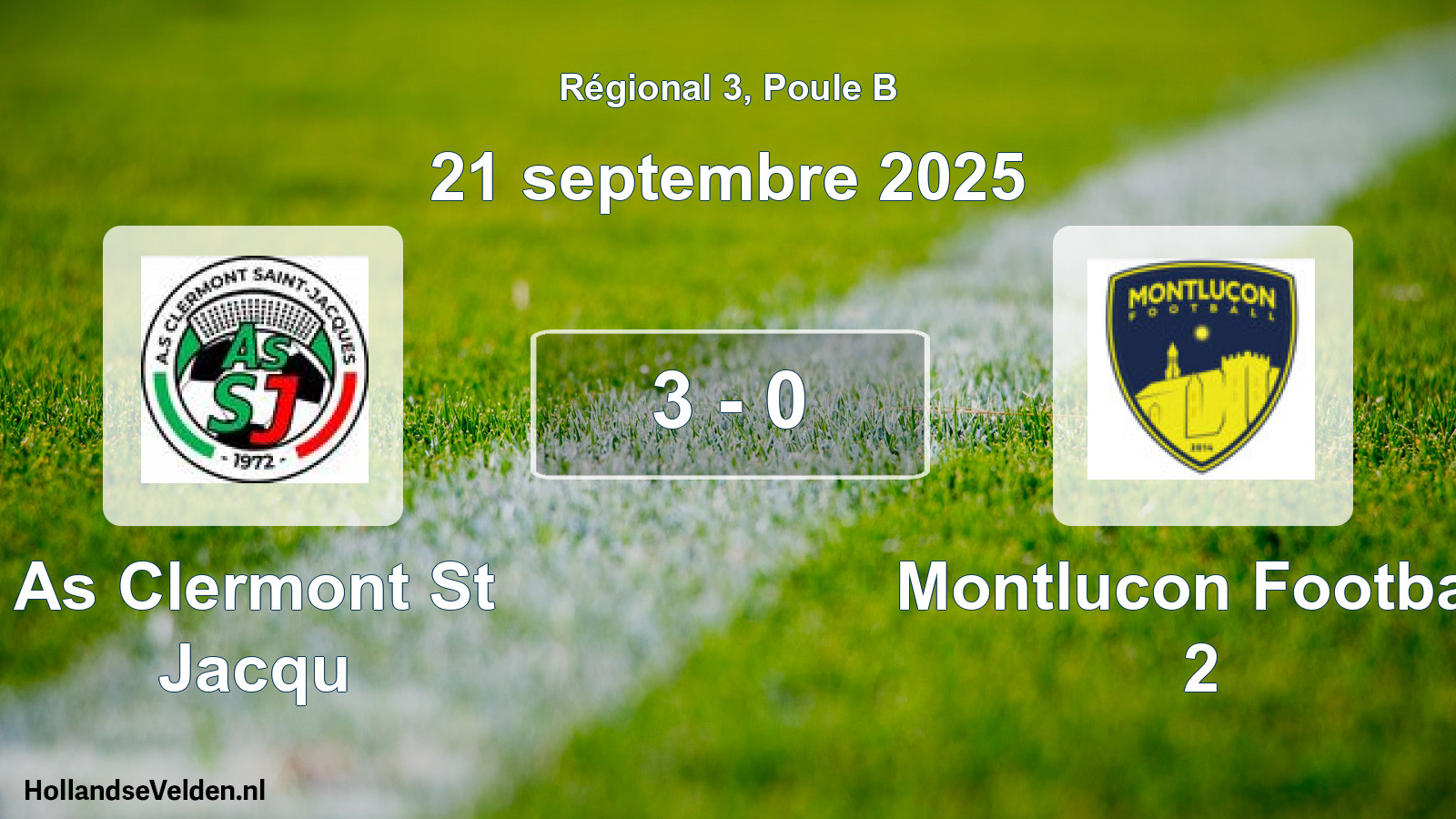 Gespeelde wedstrijd: As Clermont St Jacqu - Montlucon Football 2 3 - 0 (21 september 2025)