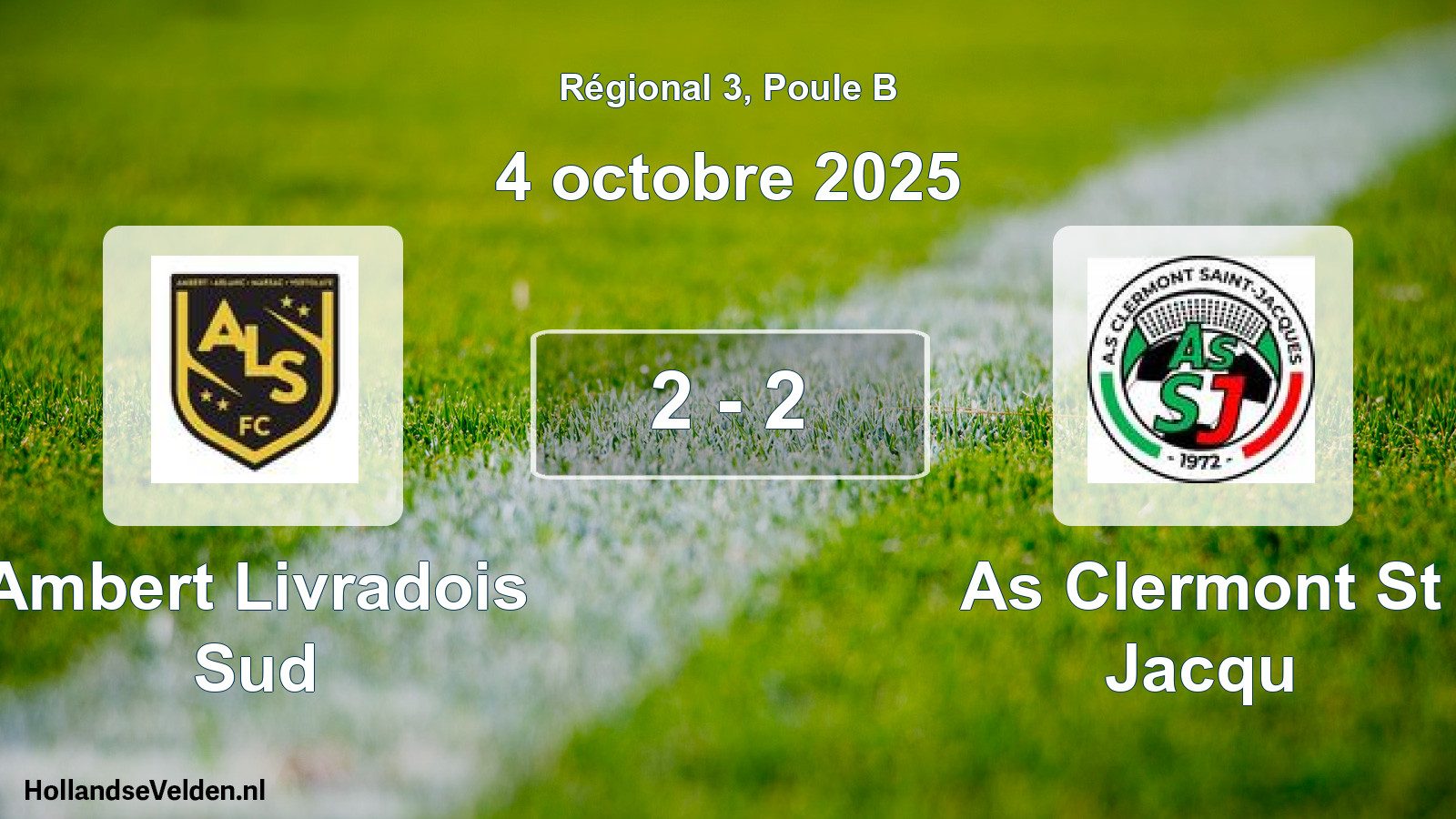 Gespeelde wedstrijd: Ambert Livradois Sud - As Clermont St Jacqu 2 - 2 (4 octobre 2025)