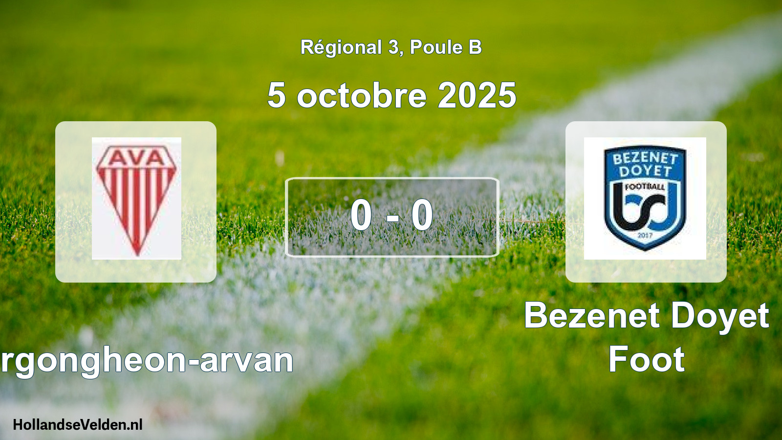Gespeelde wedstrijd: Vergongheon-arvan - Bezenet Doyet Foot 0 - 0 (5 octobre 2025)